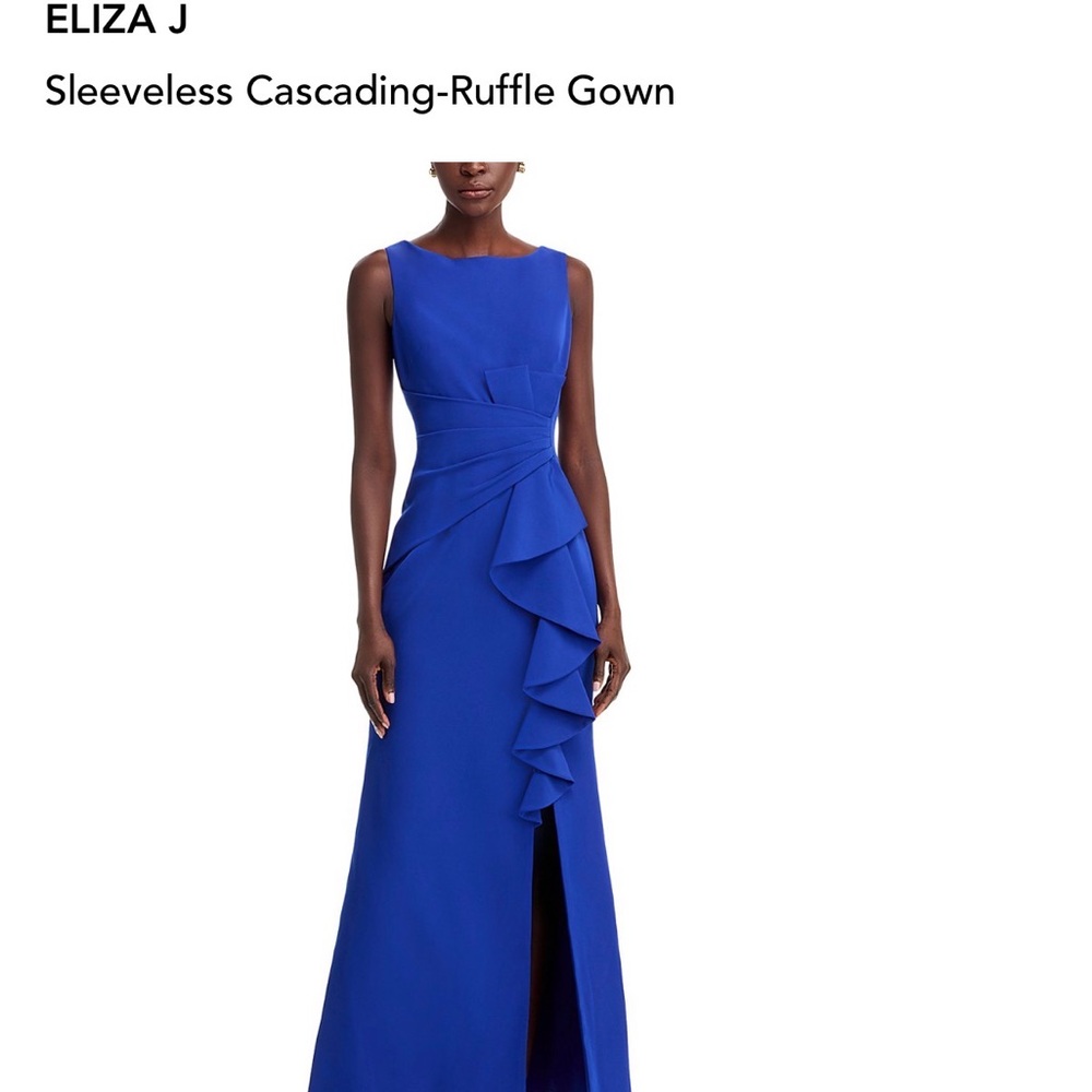 Eliza J Royal Blue Ruffle Maxi Dress